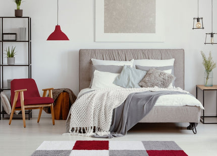 Myshaggy Geometric Red Rug