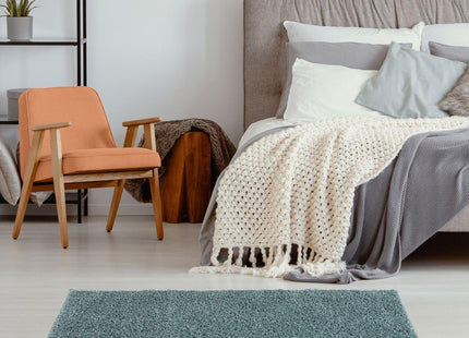 Myshaggy Solid Duck Egg Blue Rug