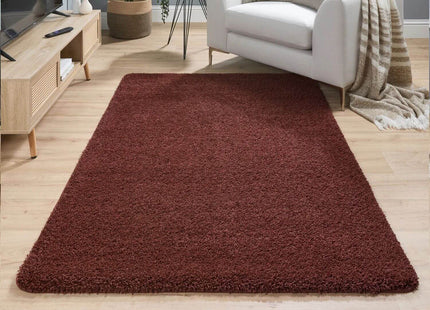 Washable Ox Red Shaggy Rug