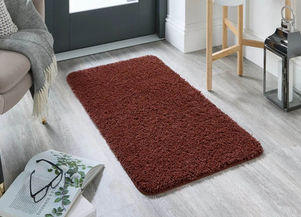 Washable Ox Red Shaggy Rug
