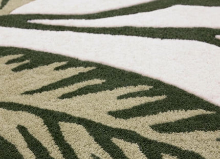 Paradise Leaf Hand-Tufted Wool Rug – Cream/Green