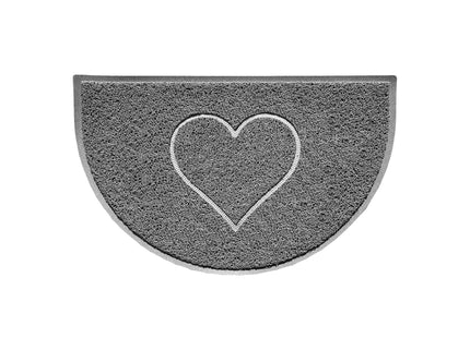 Heart Embossed Halfmoon Indoor/Sheltered Outdoor Spaghetti Doormat