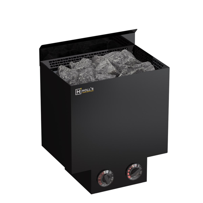 Holl's Vulkano Black 6kW Electric Sauna Heater with Built-In Controls