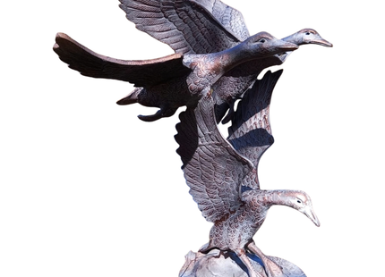 Three Flying Ducks Garden Sculpture – 104cm, Antique Bronze