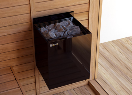 Holl's Vulkano Black 6kW Electric Sauna Heater with Built-In Controls
