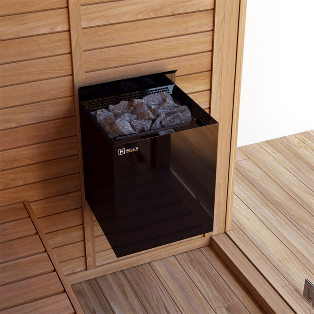 Holl's Vulkano Black 6kW Electric Sauna Heater with Built-In Controls