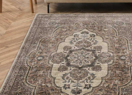 Raja Medallion Vintage Rug – Brown Heritage Elegance