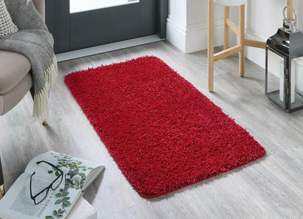 Washable Red Shaggy Rug