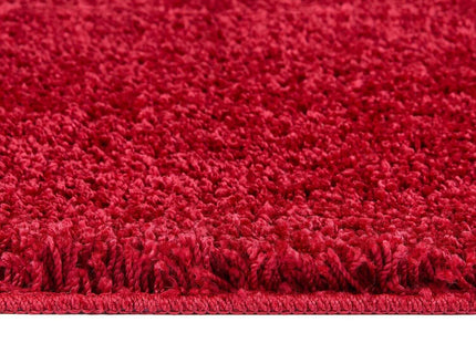 Washable Red Shaggy Rug