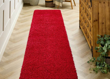 Washable Red Shaggy Rug