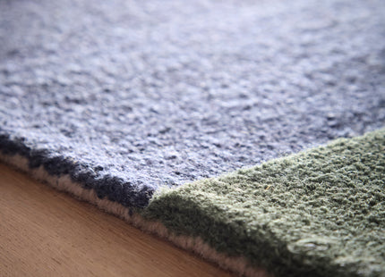 Retro Deco Blue Wool Rug