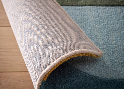 Retro Deco Blue Wool Rug