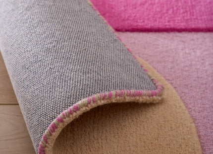 Retro Deco Pink Wool Rug