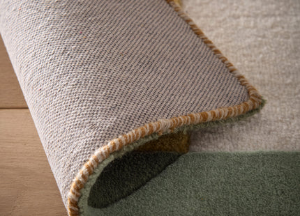 Retro Deco Tan Wool Rug
