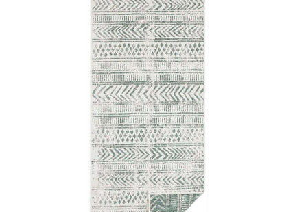 Indoor-Outdoor Reversible Geometric Green Rug