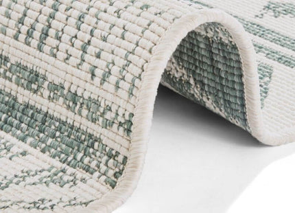 Indoor-Outdoor Reversible Geometric Green Rug