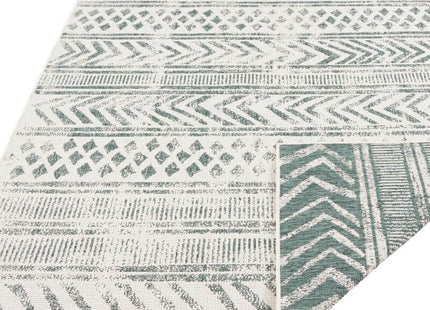 Indoor-Outdoor Reversible Geometric Green Rug
