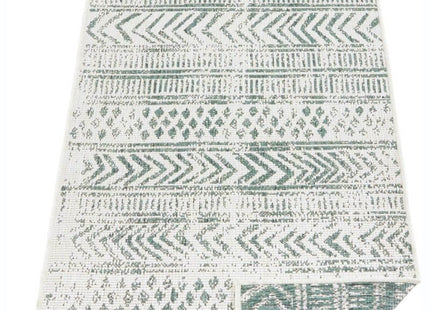 Indoor-Outdoor Reversible Geometric Green Rug