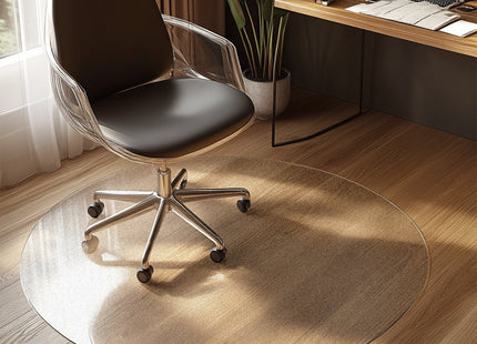 Round Chair Mat for Hard Floors - Transparent / Frosted