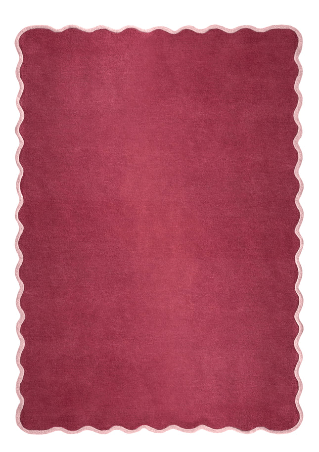 Scalloped Elsie Coral/Lilac Wool Rug