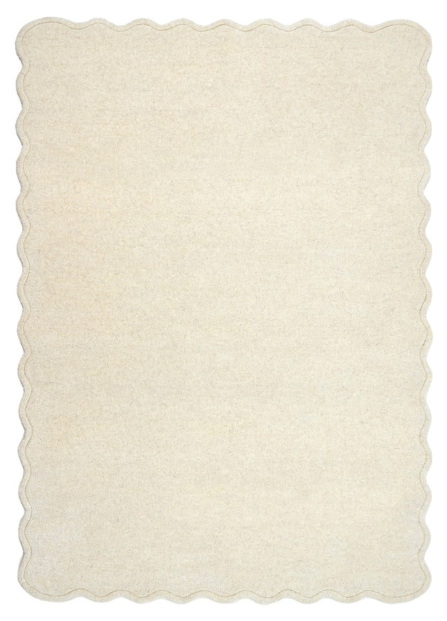 Scalloped Elsie Cream Wool Rug