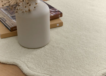 Scalloped Elsie Cream Wool Rug