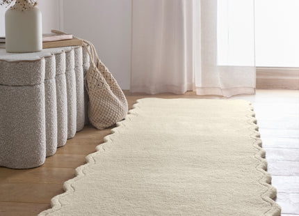 Scalloped Elsie Cream Wool Rug