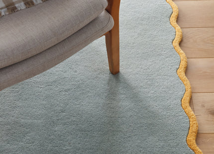 Scalloped Elsie Duck Egg/Ochre Wool Rug