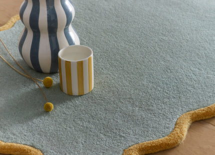 Scalloped Elsie Duck Egg/Ochre Wool Rug
