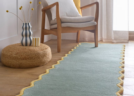 Scalloped Elsie Duck Egg/Ochre Wool Rug