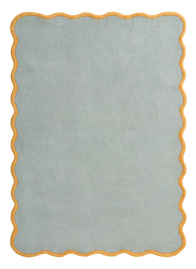 Scalloped Elsie Duck Egg/Ochre Wool Rug