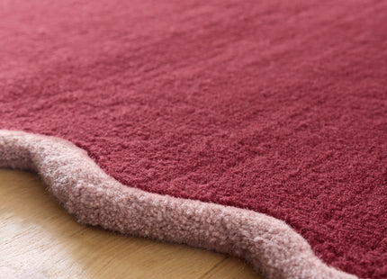 Scalloped Elsie Coral/Lilac Wool Rug