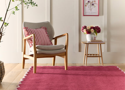 Scalloped Elsie Coral/Lilac Wool Rug