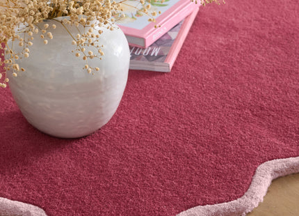 Scalloped Elsie Coral/Lilac Wool Rug