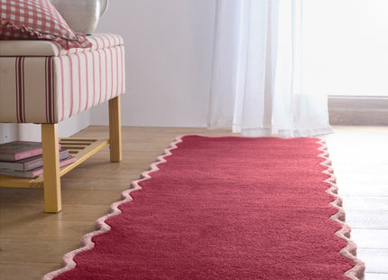Scalloped Elsie Coral/Lilac Wool Rug