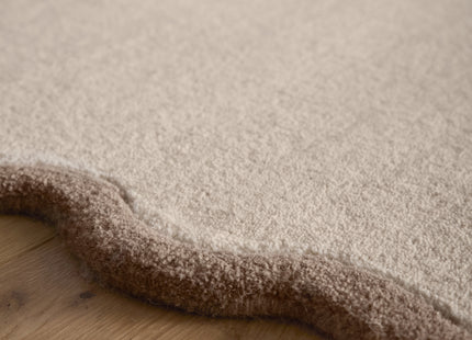 Scalloped Elsie Natural/Brown Wool Rug