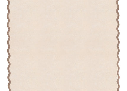 Scalloped Elsie Natural/Brown Wool Rug