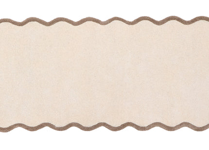 Scalloped Elsie Natural/Brown Wool Rug