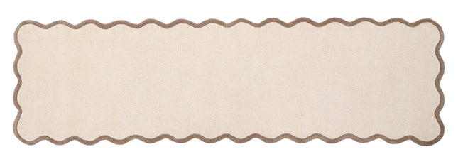 Scalloped Elsie Natural/Brown Wool Rug