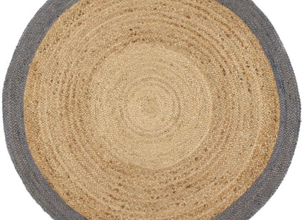 Bordered Grey Jute Rug