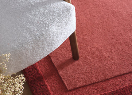 Stacked Border Wine Red Wool Rug