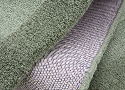 Stacked Border Soft Green Wool Rug