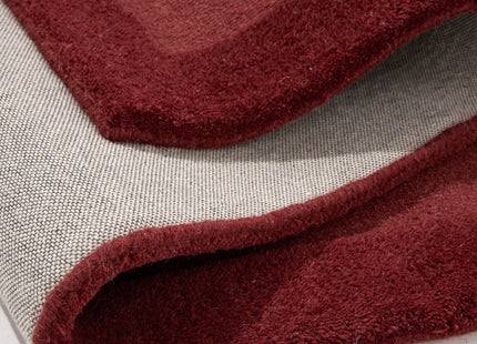 Stacked Border Wine Red Wool Rug