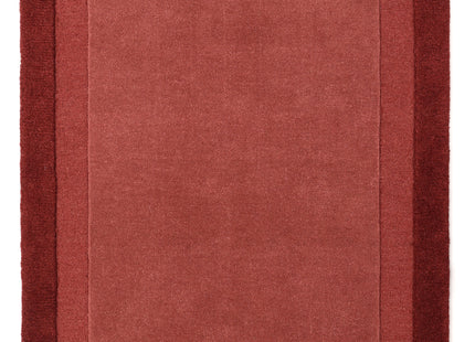 Stacked Border Wine Red Wool Rug