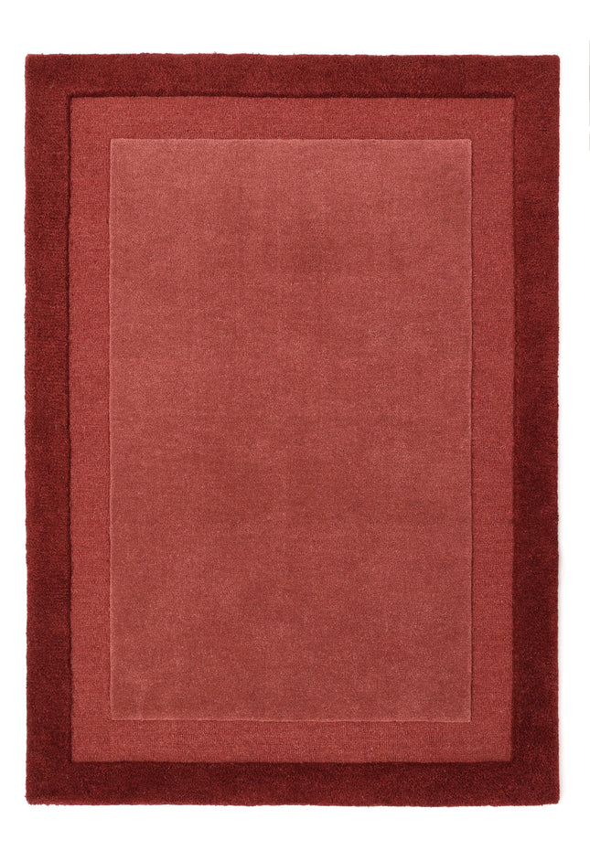 Stacked Border Wine Red Wool Rug