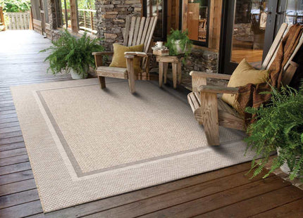 Summer Latte Border Rug – Indoor/Outdoor