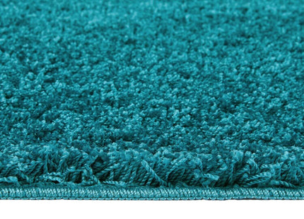 Washable Teal Shaggy Rug
