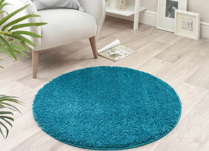 Washable Teal Shaggy Rug