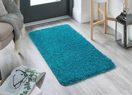 Washable Teal Shaggy Rug