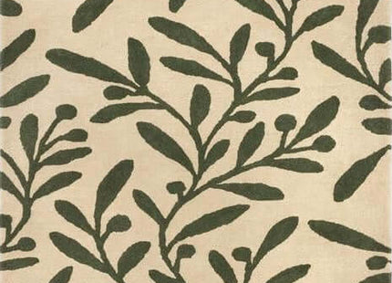 Cream Wool Rug Floral Design